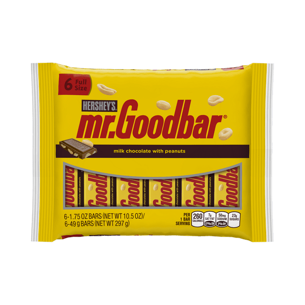 Hershey's Mr. Goodbar Milk Chocolate and Peanut Bars, 10.5 Oz., 6 Count