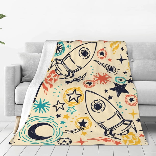 Balery Rockets Manta de Felpa Suave y Acogedora – Cobija de Franela Aterciopelada para Cama, Lavable y Cálida para Sofá, Mascotas, Transpirable-50"x40"