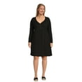 thumbnail image 2 of Terra & Sky Women's Plus Size Waffle Knit Babydoll Dress, 2 of 5