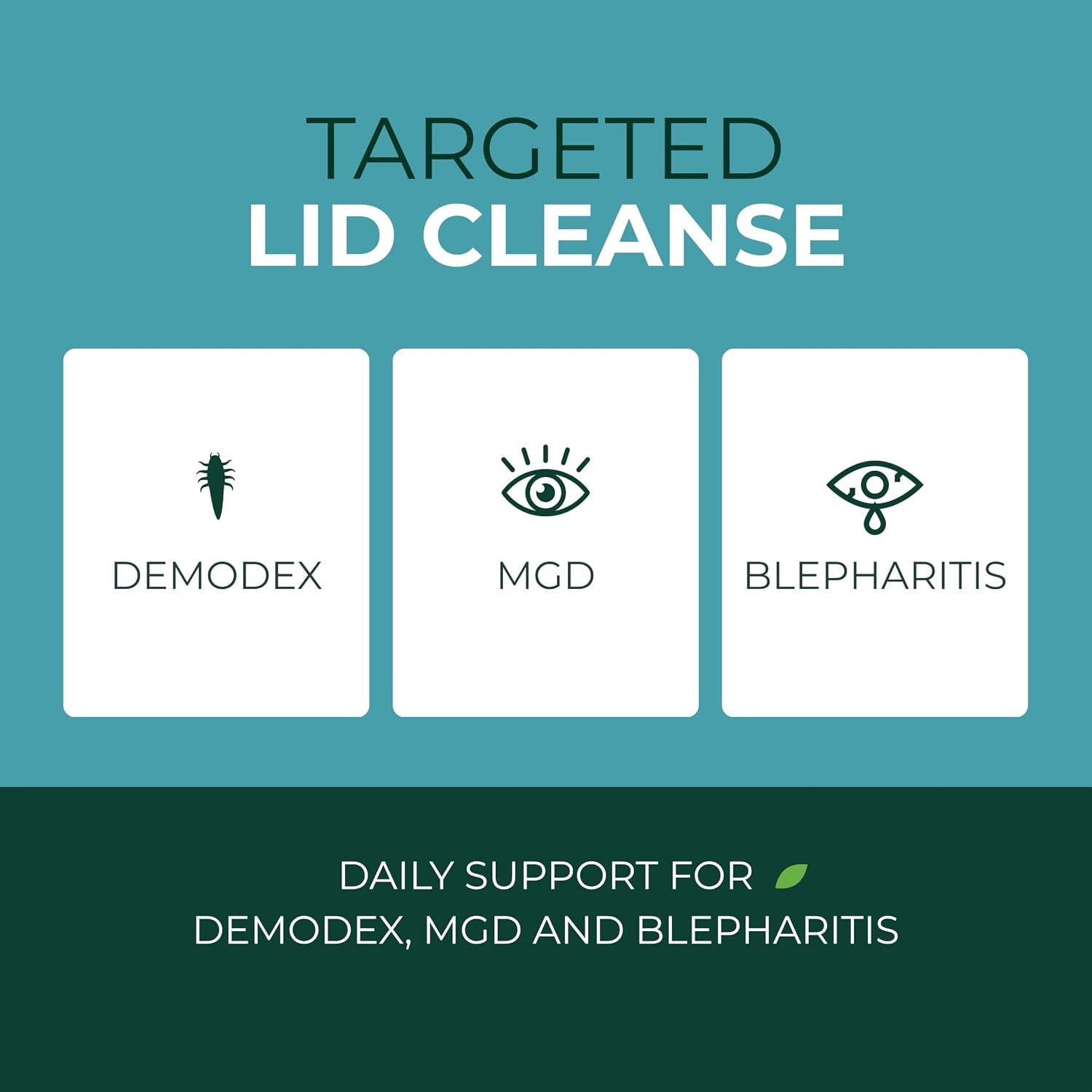 Demodex Eyelid Cleanser Foam | Extra Strength Tea Tree Oil Formula | Daily Face Wash For Eyelash, Demodex, MGD, Stye Eyes, Eye Irritations & Skin Dryness, 3.38 fl oz (100ml)