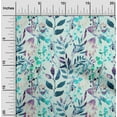 thumbnail image 2 of oneOone Viscose Jersey Aquamarine Green Fabric Leaves Sewing Material Print Fabric By The Yard 60 Inch Wide-7S, 2 of 7
