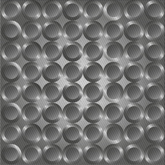 Ahgly Company Indoor Square Patterned Dark Gray Novelty Area Rugs, 6' Square