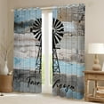 thumbnail image 2 of Homewish Wooden Plank Teens Blackout Curtains Set of 2 (52x84 Each), Grey Blue Lake House Cabin Window Curtains, Rustic Farmhouse Curtains and Drapes, Curtains and Drapes Room Decor, 2 of 6
