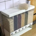 thumbnail image 5 of Cereal Dispenser,Wall-Mounted Dry Food Dispenser Rice Bucket Multi Compartments Automatic Metering Storage Box Sealed Grain Container for Home Kitchen Counter Tops Restaurant Use, 5 of 8
