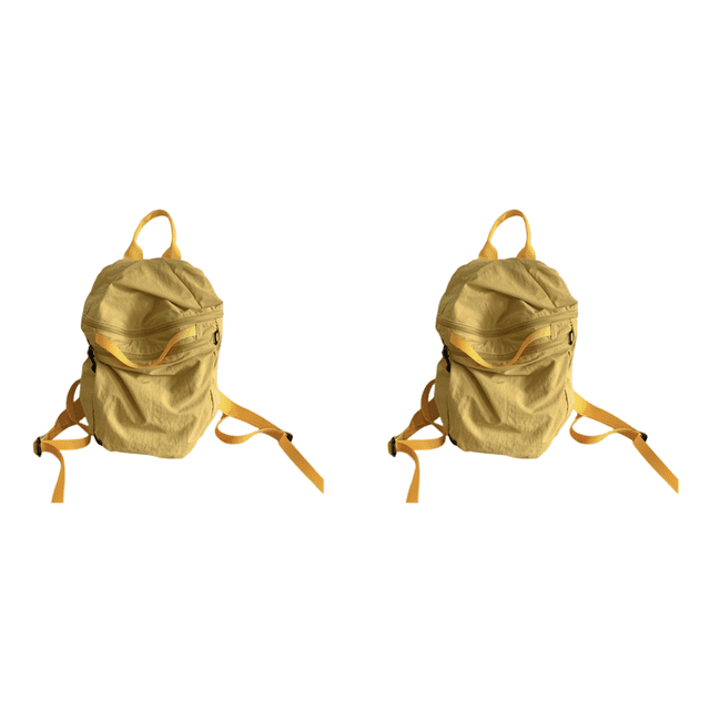 2uds. Mochila escolar ligera para mujer, mochila universitaria con cremallera, bolsa deportiva para gimnasio (amarillo)