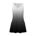 thumbnail image 5 of Summer Dresses for Women 2026, Gradient Ombre Sleeveless Dress, V-Neck Tank Casual Sundress with Pockets Dark Gray M, 5 of 7