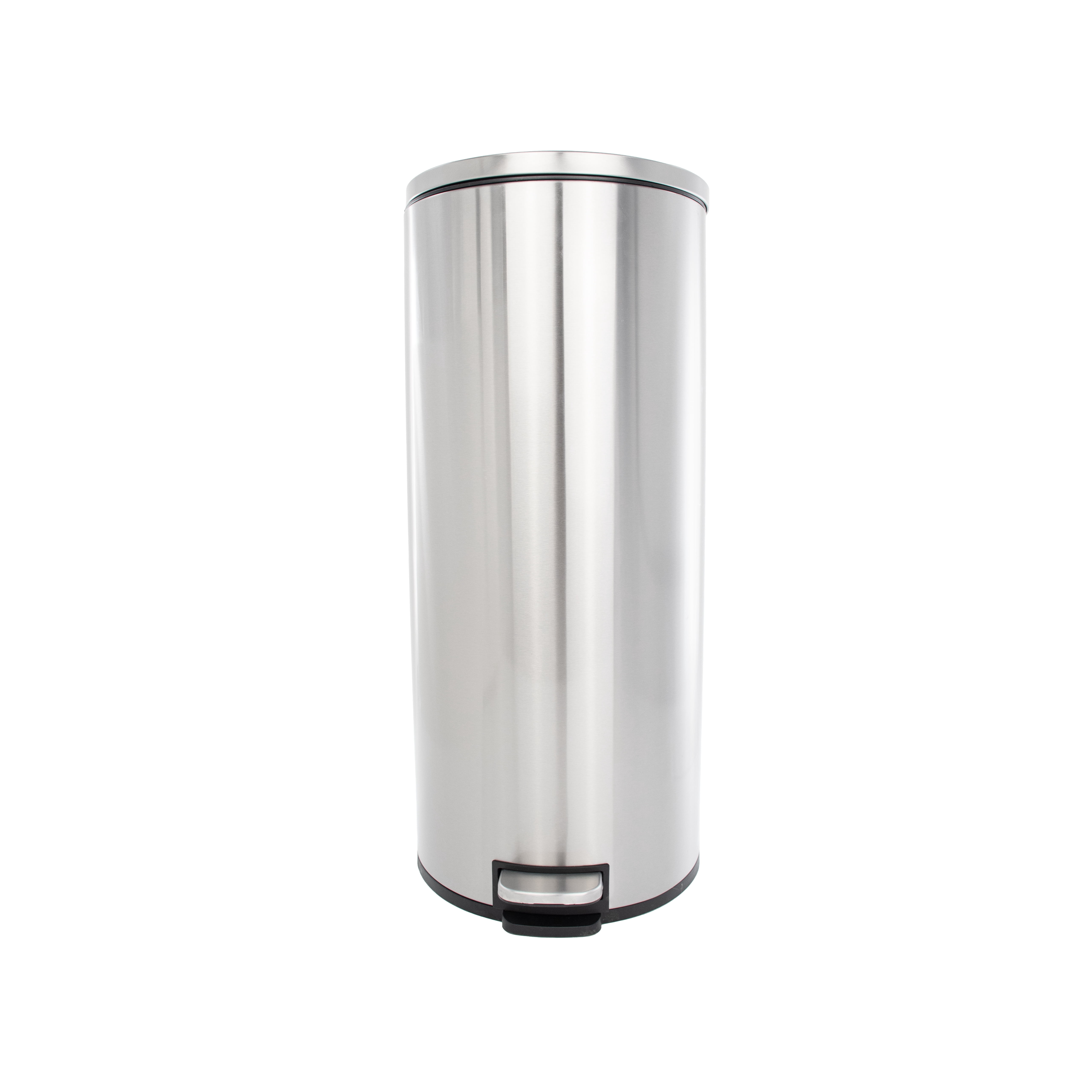 (2 pack) Better Homes & Gardens Stainless Steel Bathroom Trash Can, 7.9 Gallon, Round Soft Close Step On Lid Garbage Bin, Silver