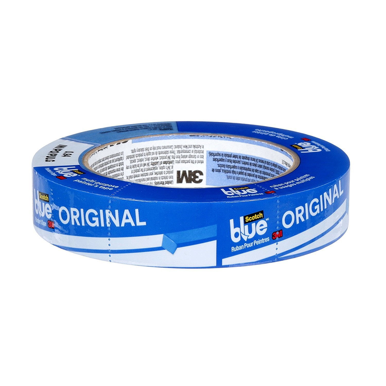 Blue 3 Core 1InTheOffice Blue Masking Tape 1 inch 0.94-Inch by 60.1-Yards,Blue Painters Tape 1 inch 2/Pack 