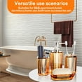 thumbnail image 5 of HXRH 4 Pieces Bathroom Vanity Accessory Set,Soap Dispenser Set,include Transparent Lotion Bottle Mouthwash Cup Toothbrush Holder Soap Dish,for Home Dorm Travel (Amber), 5 of 7