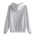 thumbnail image 4 of BDPORKAS Sweatshirt For Women Zip Up Hoodies Jacket Drawstring Casual Long Sleeve Zipper Pullover Y2K Back To School Hoodies Light Gray, 4 of 5