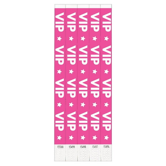 Vibrant VIP Star Pink Wristbands - 500 Pack - Durable & Comfortable Material, Perfect for Events & Fashion Statements