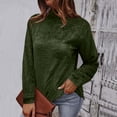 thumbnail image 2 of JGGSPWM Womens Fleece Tops Solid Fuzzy Bottom Blouse Shaerpa Pullover Tunic Crewneck Regular Fit Tshirt Tee Shirts Long Sleeve Tops Army Green XL, 2 of 8