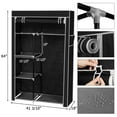 thumbnail image 4 of 64" Portable Closet Dustproof Cloth Wardrobe Storage Rack Garment Shelf Organizer, 4 of 7