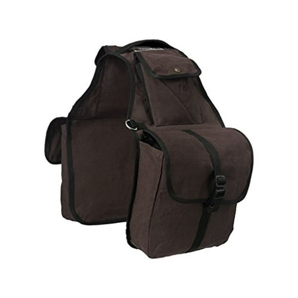 Tough-1 Canvas Saddle Bag for Horses - Brown