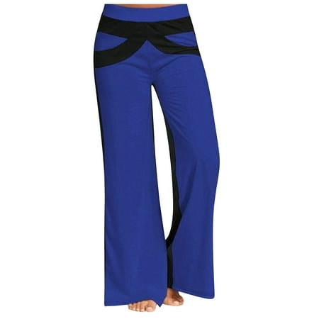 

Women s Color Block Wide Leg Yoga Pants Comfy Lounge Joggers Fall Fashion Loose Workout Sweatpants Flared Legging