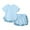 Blue, variant on LYMAYTER Kids Baby Girls Cotton T-Shirt Outfit 2PCS Infant Lace Short Sleeve Tees Tops Shorts Casual Sets for 9 Months-7 Years