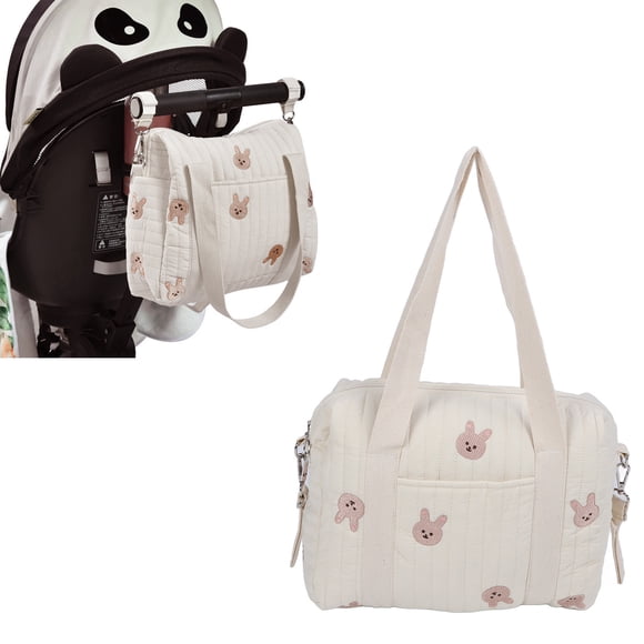 Sac pour Bébé, Fourre-Tout pour Couches de Bébé, Bac de Rangement pour la Chambre de Bébé avec Poches à Glissière pour Mamans, Essentiels de Voyage