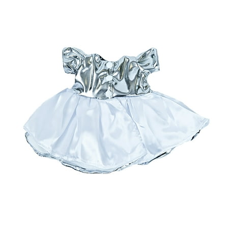Dressed Teddy Bear - Amazing Silver Shine Dress Teddy Bear Clothes Outfit Fits Most 14