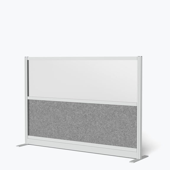 Luxor Expanse Modular Wall Room Divider System - Silver Frame - 70" x 48" Wide Panel Starter Wall, Freestanding