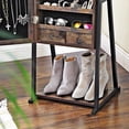 thumbnail image 2 of Industrial Mirror Jewelry Cabinet Armoire,6 LEDs Mirrored Jewelry Storage,Rustic Brown, 2 of 8