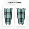 thumbnail image 4 of 20oz Car Cup Three-Piece Set Of Single Silver Edge No Smell Easy To Carry Heat Preservation For Daily Car Sports Travel Paleturquoise Buffalo Plaid Check Tartan Scotland_3, 4 of 8