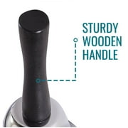 DMI Hand Call Bell, Silver Call Bell with Wooden Handle, 4.75 in, for Elderly Care, Dinner or Pet Training