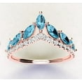 thumbnail image 2 of Topaz Curved Ring, 925 Silver Moissanite Ring Band, Queen Crown Ring Gift for Her Tiara Ring, Wedding Promise Princess Ring Princess Crown., 2 of 2