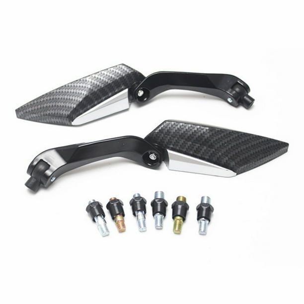 Kenally Pack de 2 Espejos Moto Rotación 360° Vista Trasera Antichoque Plegable Gran Angular Visión Anticorrosión Accesorios Ciclomotor Accesorios para motos