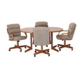 thumbnail image 4 of Caster Chair Company 5-Piece 42x[42/60] Caster Dining Set Wood Edge Laminate Table Top & Stone Chairs, 4 of 14