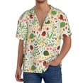 thumbnail image 1 of Fotbe Ladybug And Wild Flowers Camisa Estampada de Manga Corta para Hombre, Casual de Verano, Estilo Playero, Sin Arrugas-X-Large, 1 of 5