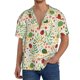 thumbnail image 1 of Fotbe Ladybug And Wild Flowers Camisa Estampada de Manga Corta para Hombre, Casual de Verano, Estilo Playero, Sin Arrugas-Small, 1 of 5