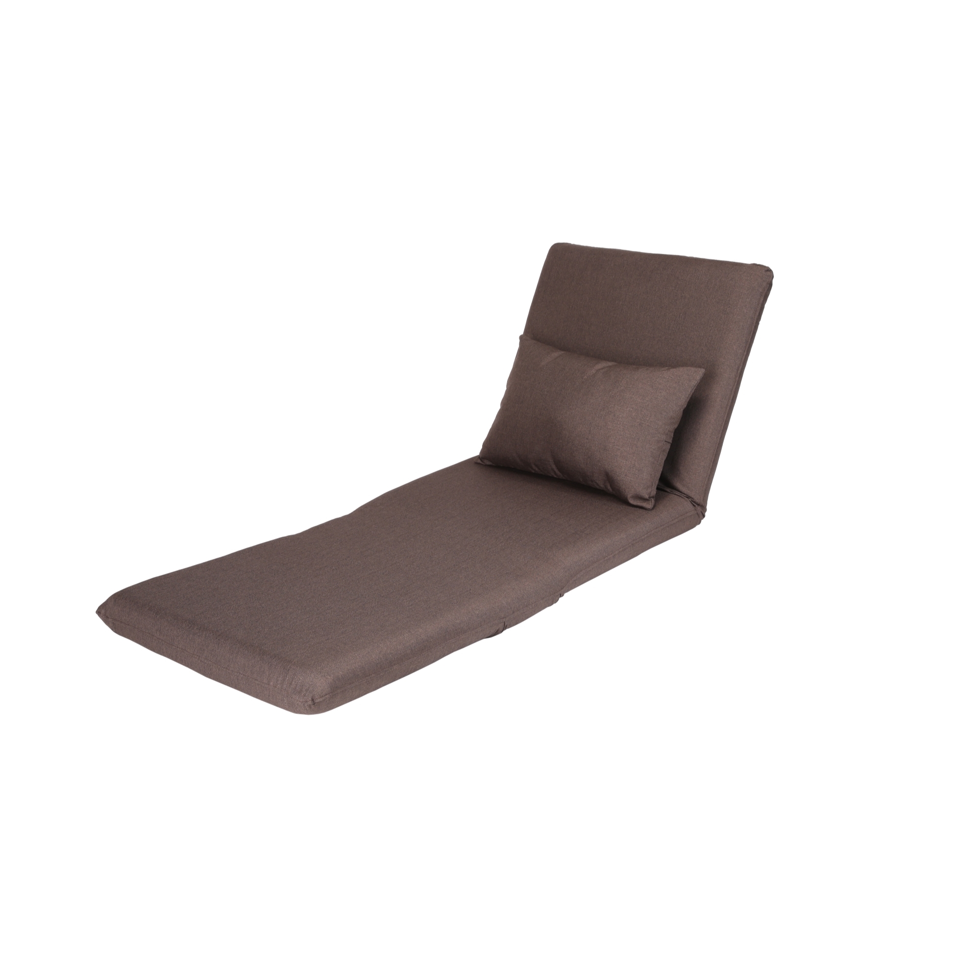 Relaxie Brown Linen Flip Chair - Sleeper Dorm Bed Couch Lounger Sofa, 5-Position Adjustable, Convertible