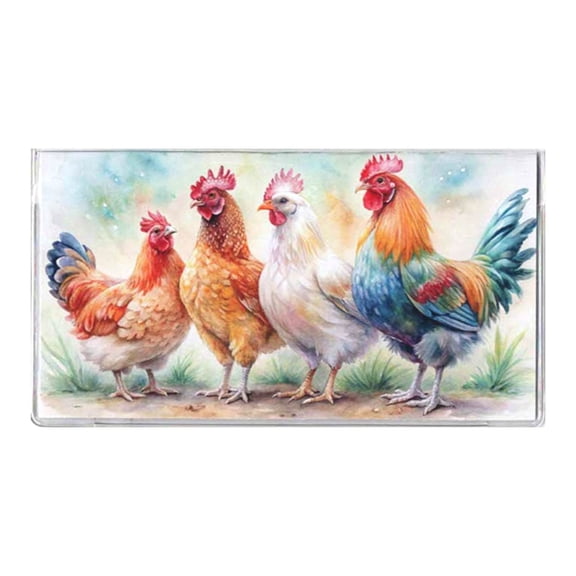 3 Year Watercolor Farm Chickens 2026-2028 Pocket Calendar Planner with Note Pad USA Made by WINGS Craft