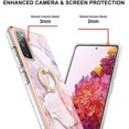 thumbnail image 3 of Marble Pattern Case for Samsung Galaxy S20 FE 2022, [360°Rotatable Ring Stand] Ultra Slim PC Material Shockproof Protective Hard Phone Cover for Samsung Galaxy S20 FE 4G/5G DLS Rose Gold, 3 of 11