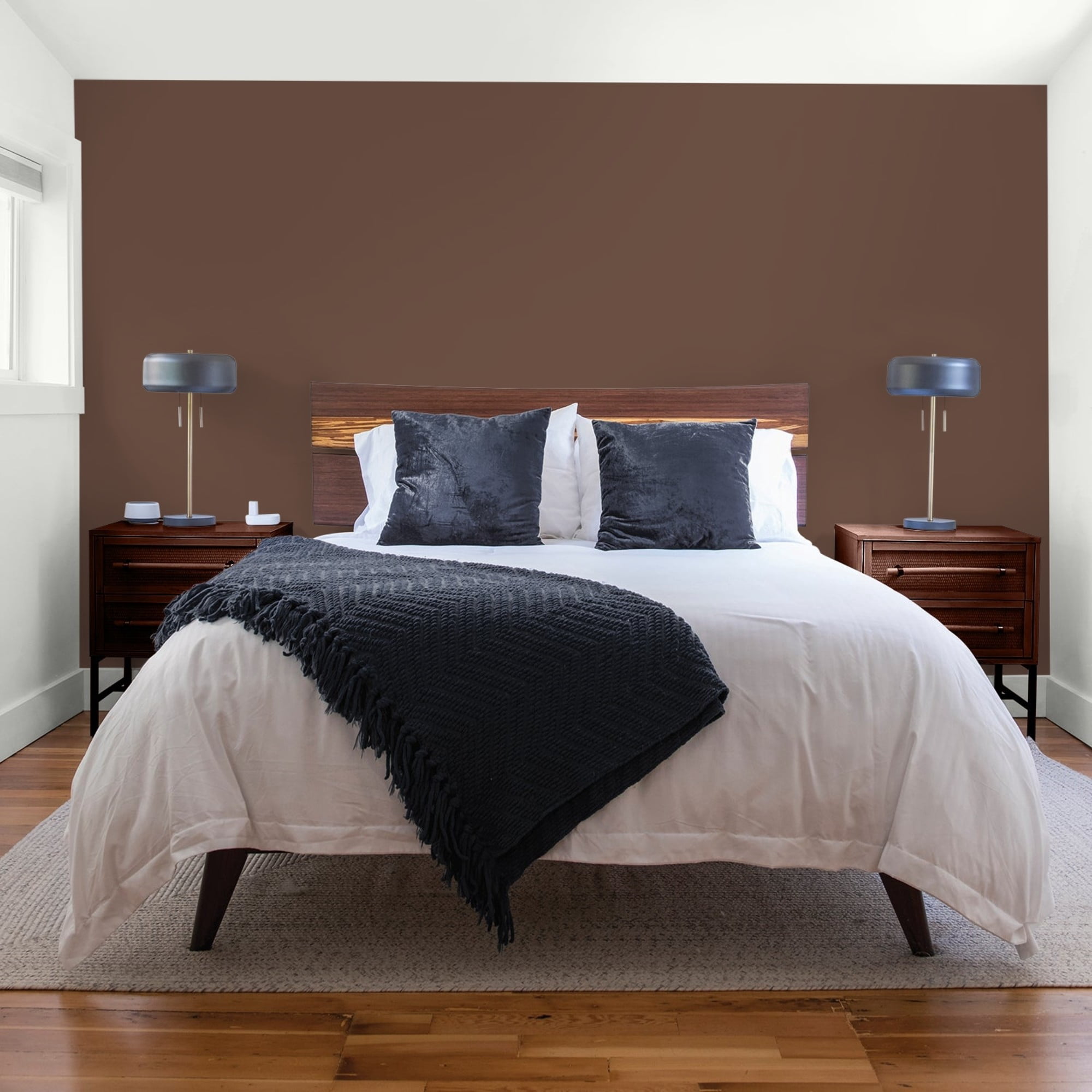Glidden One Coat Fudge / Brown Flat Interior Paint with Primer, 1 Gallon