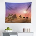 thumbnail image 1 of Oasis Tapestry, Palace in The Desert Surrounded by Palm Trees Camels, Fabric Wall Hanging Decor for Bedroom Living Room Dorm, 2 Sizes, Khaki Blue, by Ambesonne, 1 of 1