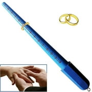 WAYMIL Ring Stick Sizer Jewelry Mandrel Blue Plastic Stick Gauge Tool Size 1-15 Grooved