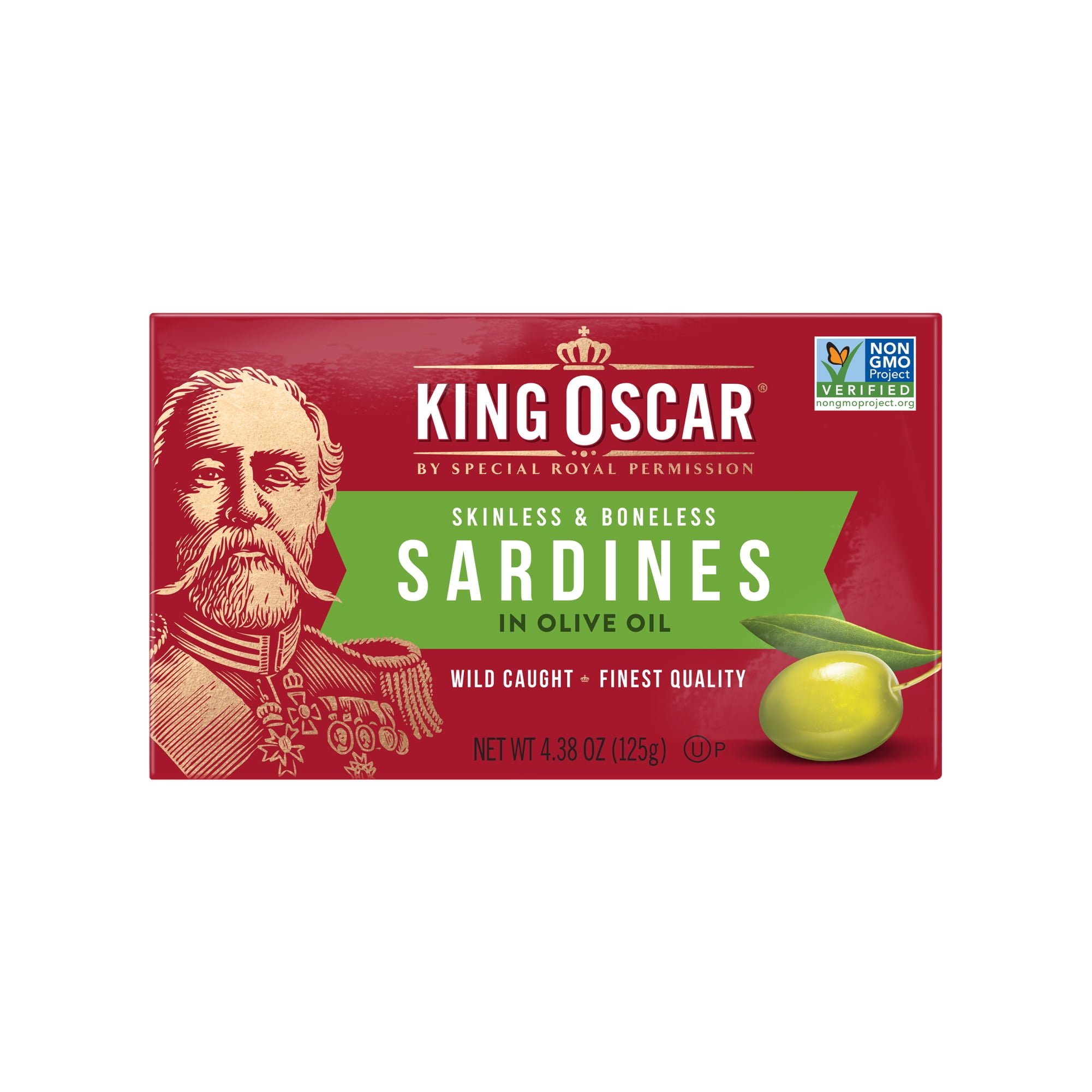 (6 pack) King Oscar Wild Caught Skinless & Boneless Sardines in Olive Oil 4.38 oz