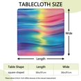 thumbnail image 2 of Colorful Striped Pattern Square Fitted Tablecloth with Elastic Edge,Square Table Cover,Washable Elastic Table Cover for Home Kitchen Party Decor 36"x36", 2 of 6