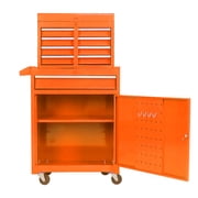 Holaki Detachable 5 Drawer Tool Chest with Bottom Cabinet and one Adjustable Shelf--Orange