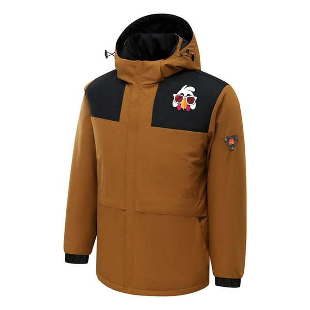 TIMIFIS Women's Heated Jacket with Foldable Hood Winter Outdoor Windproof 4 Heat Zones USB Constant Temperature Heated Coat (Battery Not Included)