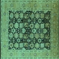 thumbnail image 1 of Ahgly Company Machine Washable Indoor Square Oriental Turquoise Blue Industrial Area Rugs, 6' Square, 1 of 4