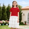 thumbnail image 5 of Teen T-Shirts for Girls Short Sleeve Cute Lace Hem Crewneck T Shirts Casual Pullover Tops Summer Tops 13-14 Years Old Girl Clothes, 5 of 7