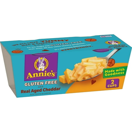 Annie's Real Aged Cheddar Microwave Mac & Cheese with Gluten Free Pasta, 2 Ct, 2.01 OZ Cups
