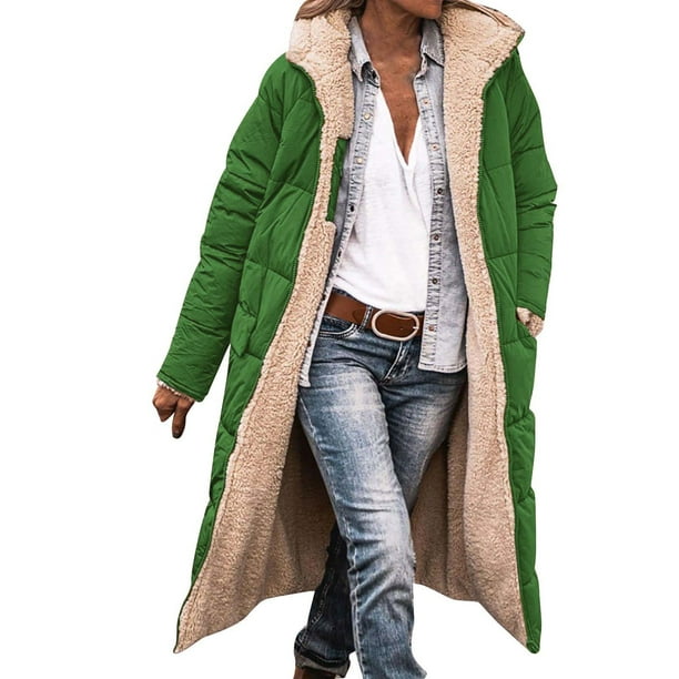 Hontri Women s Puffer Jackets Ladies Fashionable Warm Winter Coat Double Faced Long Sleeve Hooded Down Jacket White 3Xl