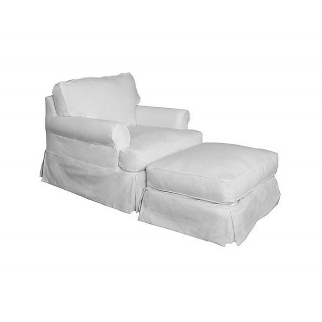 Sunset Trading Horizon T-Coussin Chaise & Pouf Housse Ensemble - Blanc