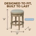 thumbnail image 3 of ROME + OAK Runyan 26" Backless Swivel Counter Stool in Reclaimed Oak with Ash Grey Fabric, 3 of 10