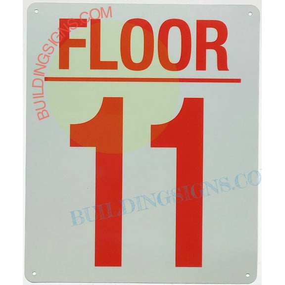11 FLOOR SIGN (10x12,White,Aluminum) -ref21022