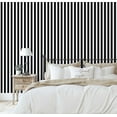 thumbnail image 5 of S4Sassy Self Adhesive Wallpaper, Black Vertical Stripes Wallpaper, Removable DIY Vinyl Wall Covering, Peel and Stick Contact Paper for Entryway Accent Wall, Easy Home Decor Solution(25"x60"), 5 of 9