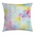 thumbnail image 1 of Abstract Throw Pillow Cushion Cover, Geometrical Vibrant Rainbow themed Pastel Colored Rhombus Pattern Hipster Style, Decorative Square Accent Pillow Case, 24 X 24 Inches, Multicolor, by Ambesonne, 1 of 2